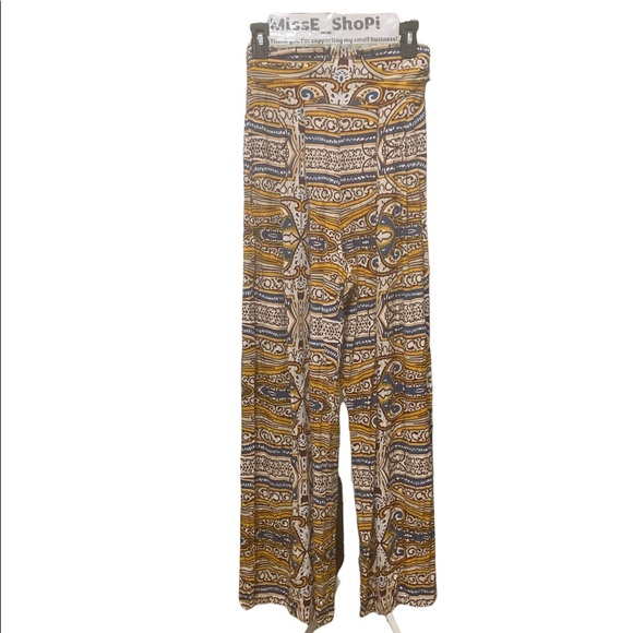 Like New! Valija Linen Colorful Printed Wide Leg Pants Size Medium SKu:4G365 - Picture 2 of 6